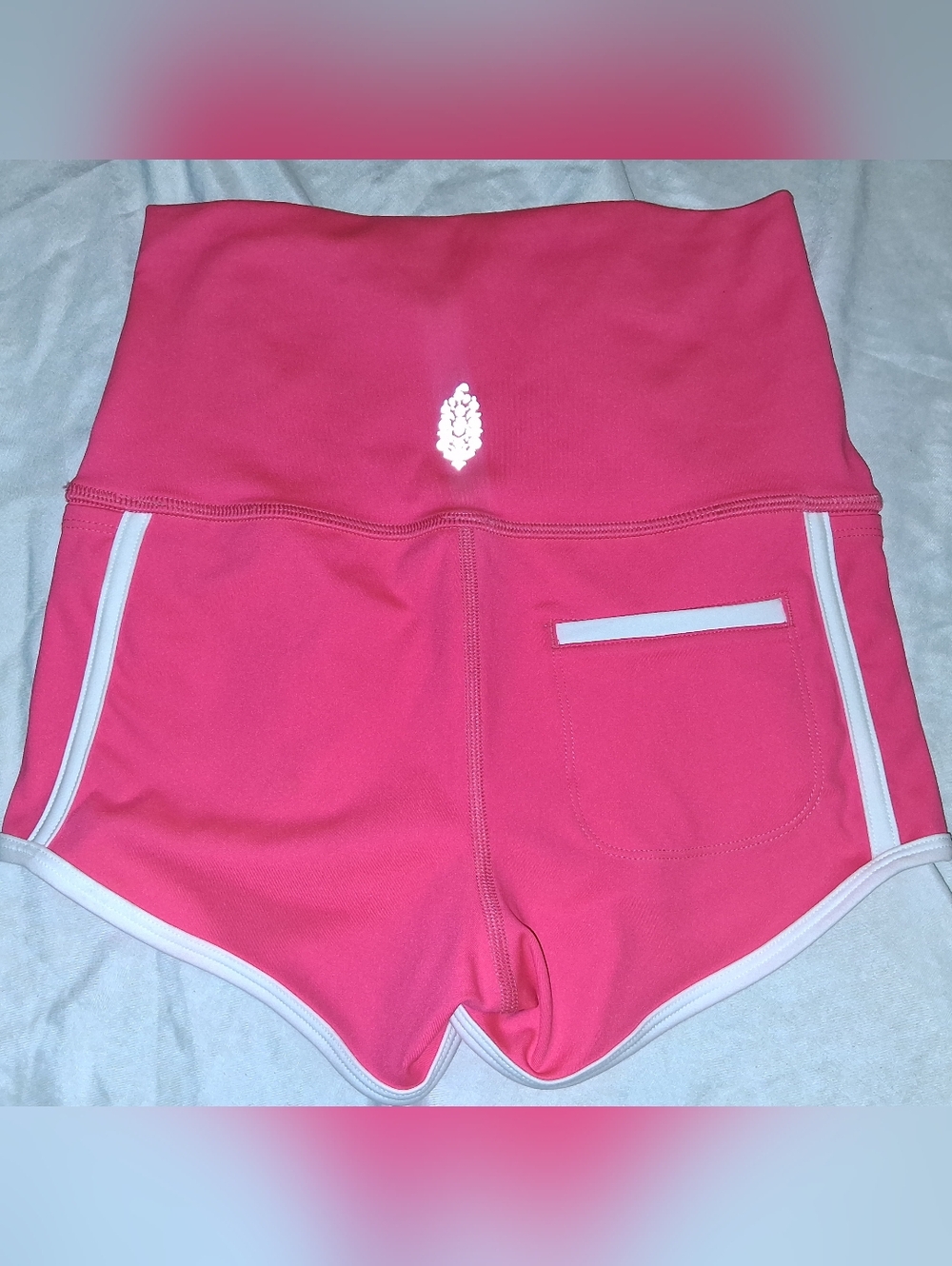 FP Movement by Free People Hot Pink Athletic Shorts with White Trim - Picture 2 of 2
